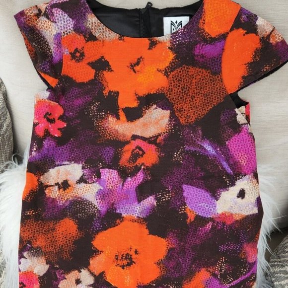 Milly Mini's Girls 8 Dress Abstract Print zip back Chloe dress orange purple